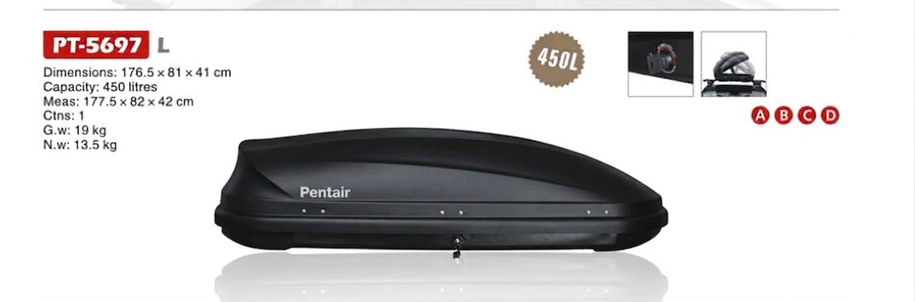 תא חפצים שחור 450 ליטר 177-81-42 דו צדדי